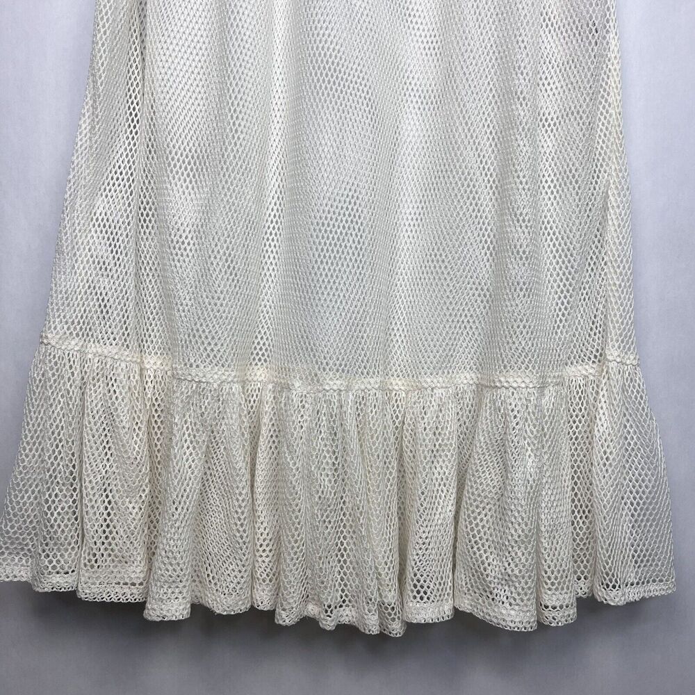 Tigre Et Tigre Rare Jayme Womens Dress M/L Ivory Net short Sleeve Midi USA - Picture 6 of 12